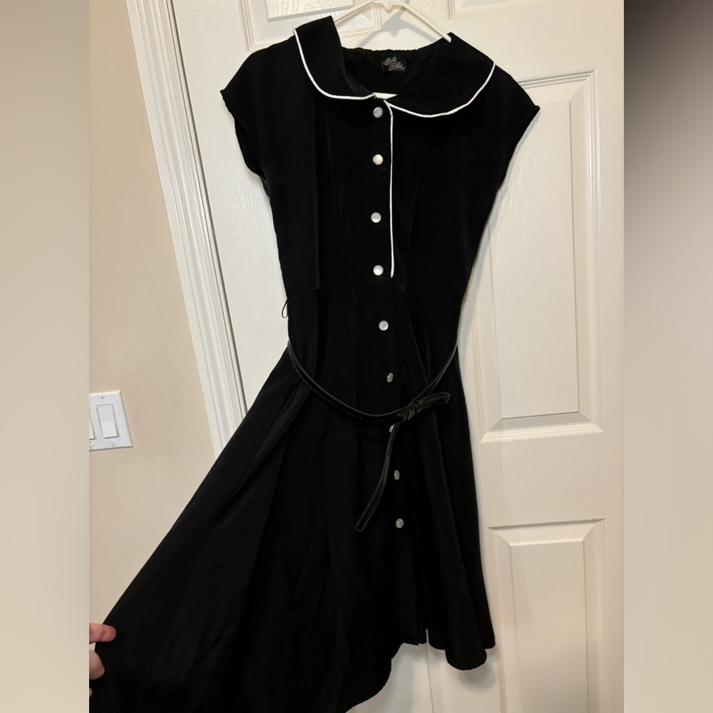 RockSteady retro-style button up belted dress, size L